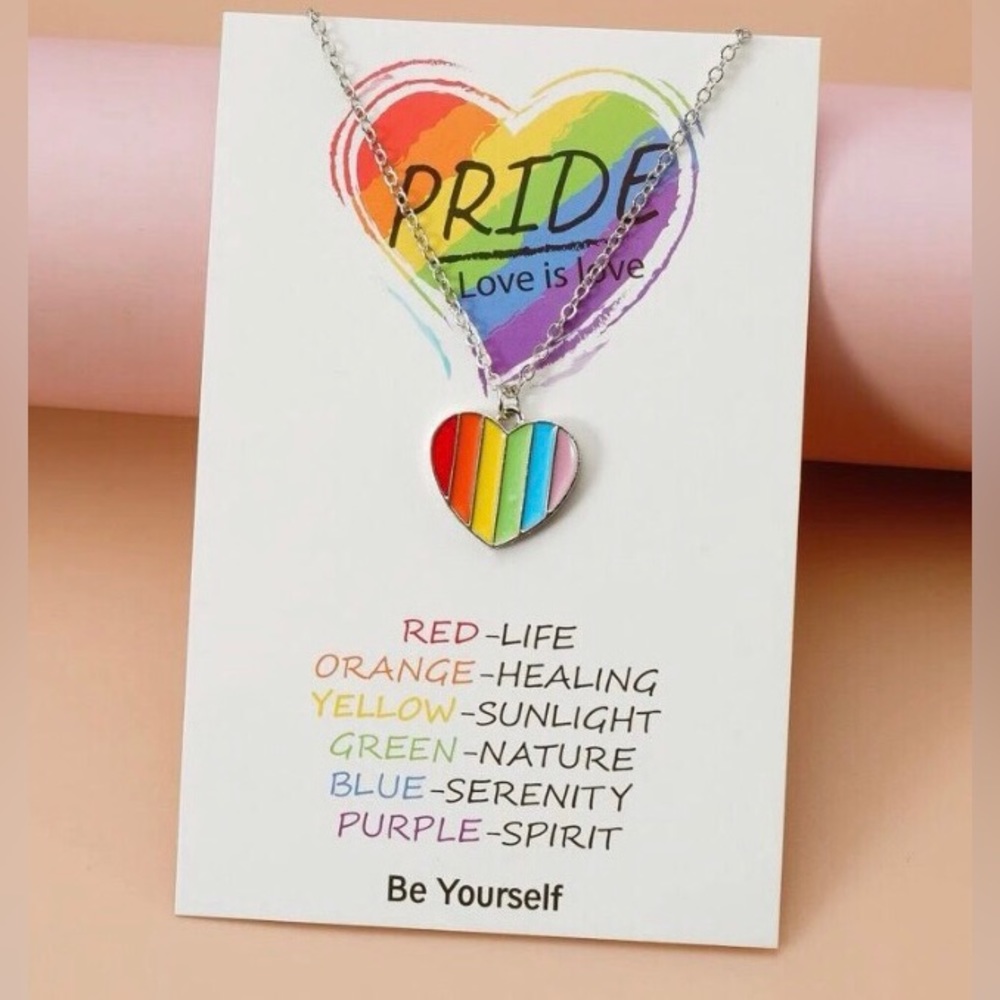 🌈PRIDE Heart Necklace Unisex NWT